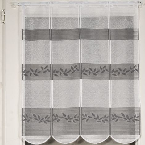 Brise bise en maille esprit feuillage Gris clair 120x45 cm