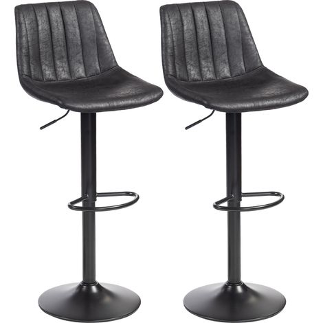 Ensemble de avec repose-pieds style rétro réglables en hauteur pliable noirs pour salon tabourets rétro, repose-pieds, hauteur, vérin gaz, (1/5)