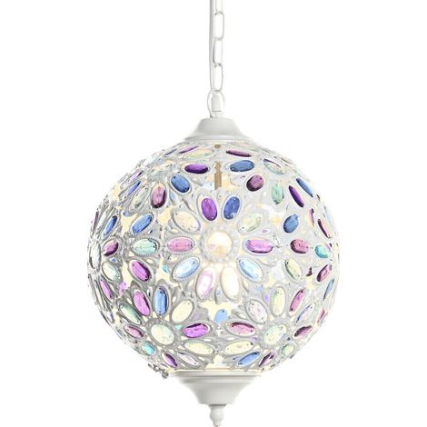 DKD Home Decor Suspension Blanc Multicolore 28x28x44 cm (1/5)