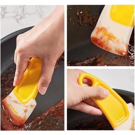 Spatule Pour Poêlon - Raclette En Nylon - Pour Cuisinière Antiadhésive - 8 Pièces + 2 Grattoirs De Nettoyage (1/4)