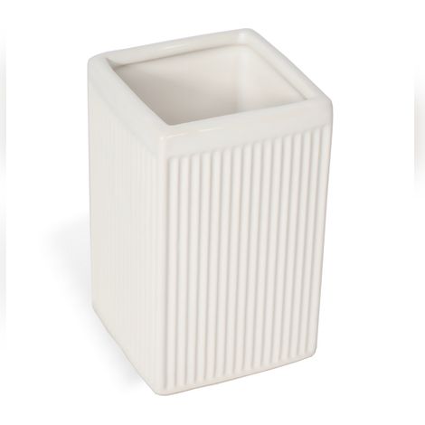 Porte-savonbrosse à dents à poser blanc en céramique mod. Zoe (1/3)