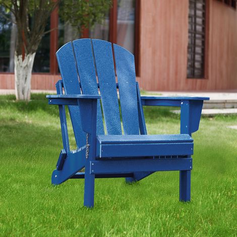 HDPE Folding Adirondack Chair Weather-Resistant Outdoor Garden Chair (1/5)