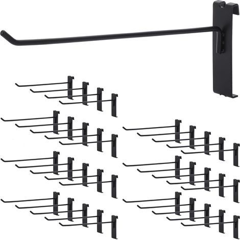 Packung mit 35 Gitterwandhaken, 20 cm, Wandhaken für Präsentationsständer, Metallgitterzubehör für Geschäfte, Garagen und Werkstätten