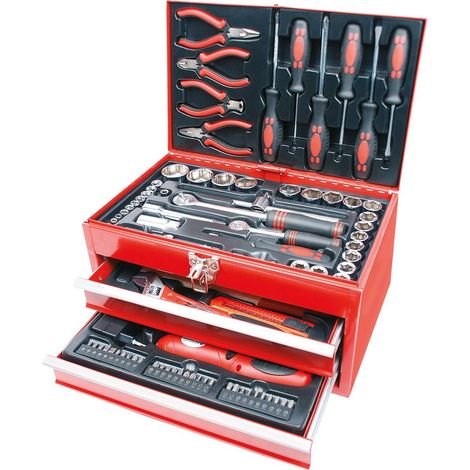 Brüder Mannesmann – Coffret multi-outils 156 pièces – M29066 – Acier chrome-vanadium – Visseuse sans fil 3,6 V pour assemblages rapides