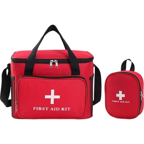 Lot de 2 Trousse de Secours Vide Rouge, Étanche Trousse de Premier Secours (1/5)