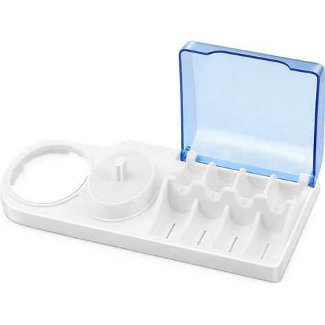 1PC Support Porte-Brosse à Dents Compatible avec La Pièce à Main De Brosse à Dents électrique Oral-b, Support pour 4 Brosses à Clip, Chargeur Et Brosses à Dents électriques - Bleu (1/5)