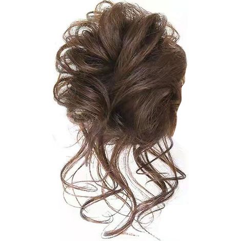 Chignon désordonné pour femme, marron clair, synthétique ondulé bouclé, postiche élégant pour usage quotidien (1/5)