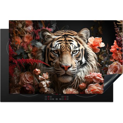 PROTECTION PLAQUE INDUCTION Tigre - Animal - Nature - Floral - Botanique Couvre Plaque De Cuisson 81.6x52.7 cm (1/5)