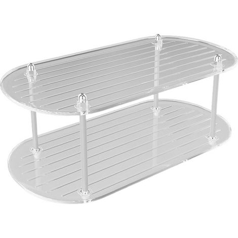 Makeup Organizer for Vanity 2 Tier Bathroom Counter Organizer Multi Purpose Cosmetics Storage Rack S 5.9 X 11.8 X 7.9in