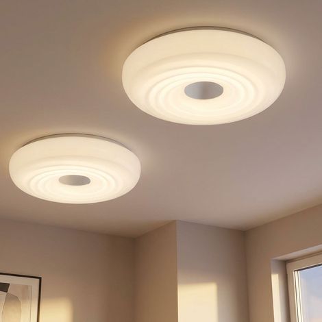 LED Deckenleuchte Deckenlampe Wohnzimmerlampe 2er Set Weiß Metall D 35 cm (1/5)