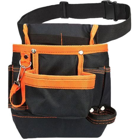 Pochette à outils ceinture avec 8 poches - Sac utilitaire pour électricien, charpentier, technicien, jardinier - Couleur orange (1/5)