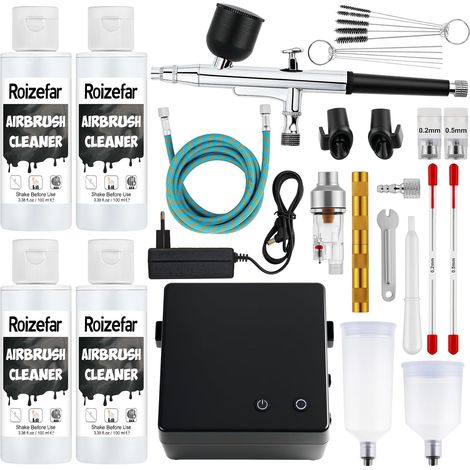 Roizefar Aérographe Kit 55 PSI, Double Action pour Buses & Nettoyants (1/5)