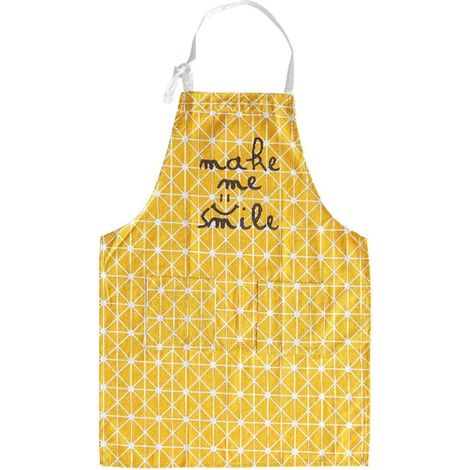 Tablier de cuisine, tablier de cuisine anti-taches, tablier de majordome (taille : jaune-L) (1/5)