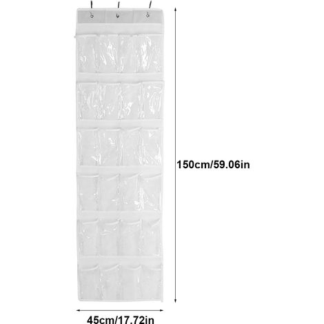 Étagère de Rangement Suspendue 24 Pochettes pour Chaussures, Gain de Place