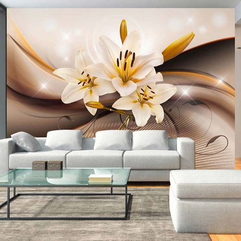 Papier peint lys d'or - 150 x 105 cm (1/4)