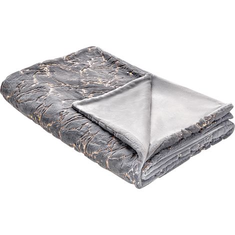 Colcha de poliéster gris 130 x 180 cm manta patrón de mármol sala de estar dormitorio Godavari