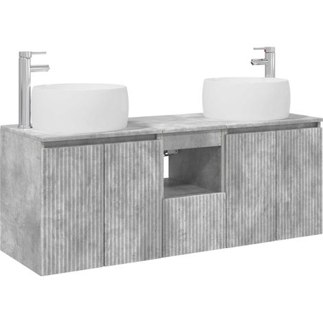 Bathroom Cabinet Set 3 pcs Concrete Grey 49.5 x 44.5 x 66 cm vidaXL (1/5)