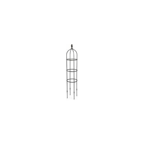 Obélisque de jardin en métal pour plantes grimpantes – Acier long recouvert de plastique – Support haut avec 4 pieux verticaux