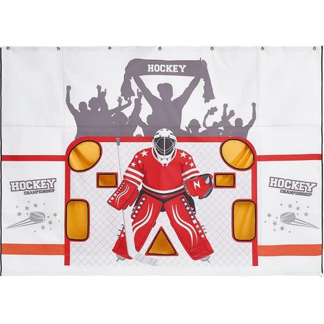 Bâche de Tir de Hockey à 7 Trous Cible de Tir pour Gardien de But, Équipement d'Entraînement pour Streethockey Cour Aire de Jeux, Tuteur de Hockey Portable, Résistance Renforcée aux Déchirures (1/5)