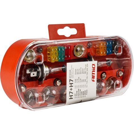 Set di lampadine di ricambio, fusibili, 30 pezzi H7 + H7 amio-03959 (1/4)