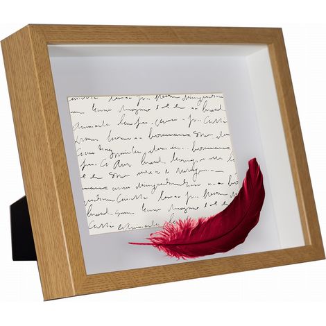 Cornice portafoto 3D, scatola a giorno profonda, 20x25 cm, rovere, 13x18 cm