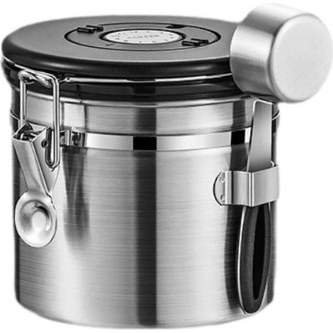Boîte à café hermétique, récipient de rangement multifonctionnelle, cuillère doseuse, contenant pour grains de café, rangement pour sucre (1/5)