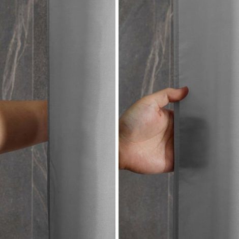1 Rideau de douche, Polyester, Imperméable, Anti-moisissure, 200x200 cm, Salle de bain (1/5)