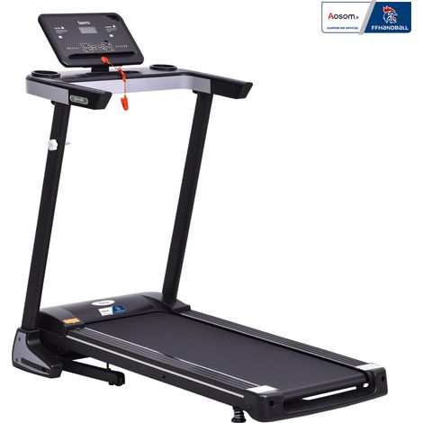 Tapis de course électrique pliable 1-12 km/h 500 W écran LCD 12 programmes Noir