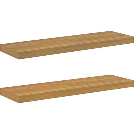 vidaXL Étagère Murale 2 pcs Marron 80 x 23,5 x 4 cm Bois d'ingénierie