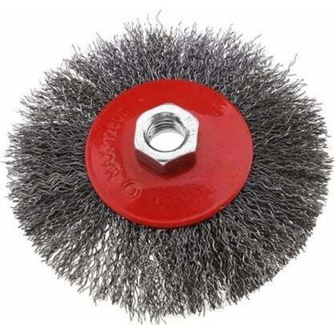 Brosse métallique pour meuleuse d'angle M14 - 11,4 cm (1/4)