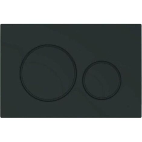 Plaque de commande WC design épuré – Sjqka Sigma 20 – Noir mat, matière synthétique durable, montage sans outil, économie d’eau (1/2)