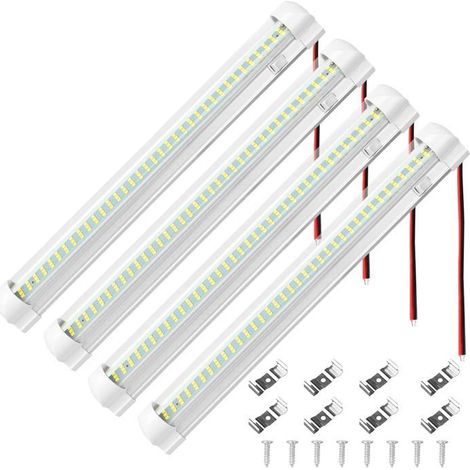 12V-80V 108 Ruban LED SMD Plafonnier Voiture salle de bain blanc bande intérieure éclairage avec interrupteur marche/arrêt (4 PCS) (1/5)