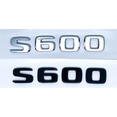 (S600, Argent) - Emblème ABS série S compatible avec Mercedes-Benz Classe S W222 W223 - Logo autocollant latéral arrière (1/5)