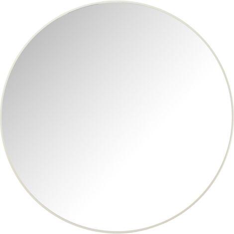Miroir rond mural blanc design en verre et métal élégant - Blanc pur élégant (1/3)