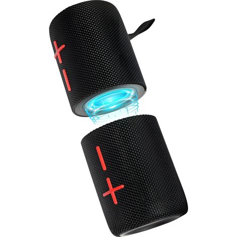 Enceinte Bluetooth puissante 5.3, portable 2-en-1 double, 20W de son puissant, 24h d'autonomie, son surround 360° séparable, appairage TWS,étanche IPX6, pour l'extérieur/La Fête/Voyage/Soirées