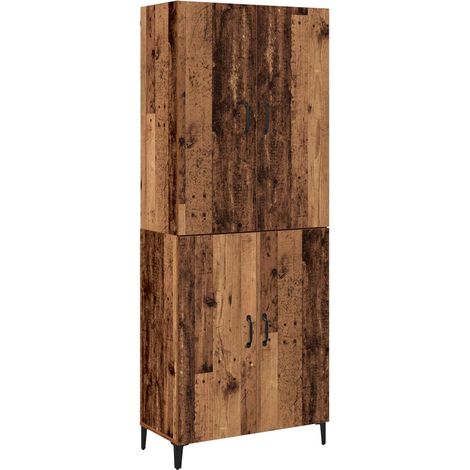 Aparador alto 2 pcs Madera envejecida Madera de ingeniería vidaXL