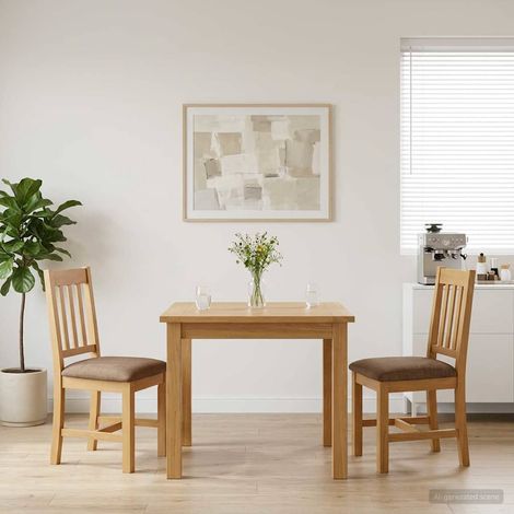 vidaXL Chaise de salle à manger VENLO 2 pcs Bois de chêne massif (1/5)
