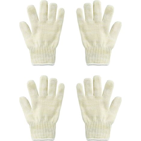 Gant anti-chaleur, résistants à la chaleur Mitaines,four, cheminée, résistant à la chaleur jusqu'à 300°C, taille universelle, beige(4 PCS)