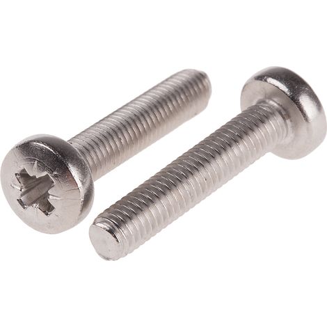 Vis à métaux RS PRO M5 à tête Cylindrique Pozidriv en Acier Inoxydable, 25mm ( Prix pour Sachet de 100 )