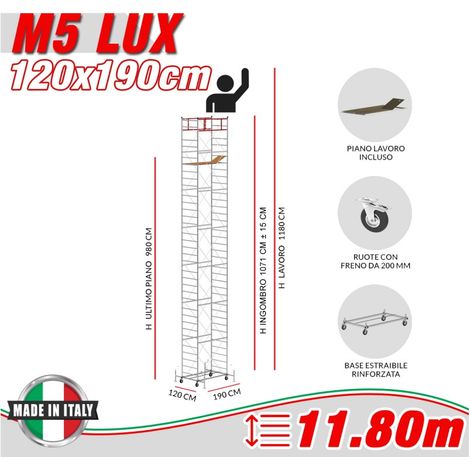 Trabattello M5 LUX Altezza lavoro 11,80 metri