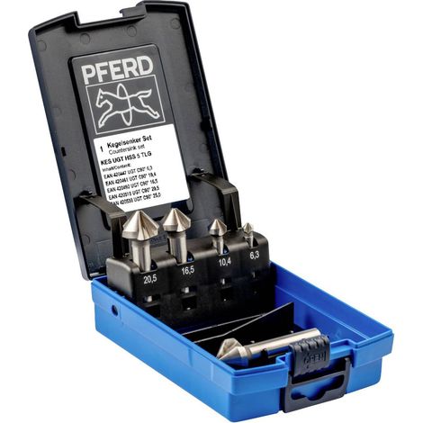 PFERD SET UGT HSS DIN 335 C90° 5TLG 25202191 JEU DE FRAISES CONIQUES 5 PIÈCES HSS 1 SET