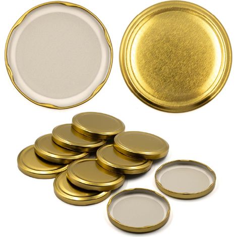 Coperchi dorati per barattoli, 10 pezzi, 82 mm, 6 ganci (1/5)