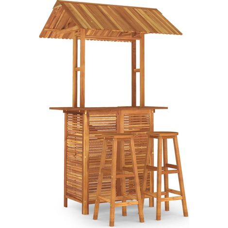 Maison Exclusive - 3-tlg. Gartenbar-Set Massivholz Akazie