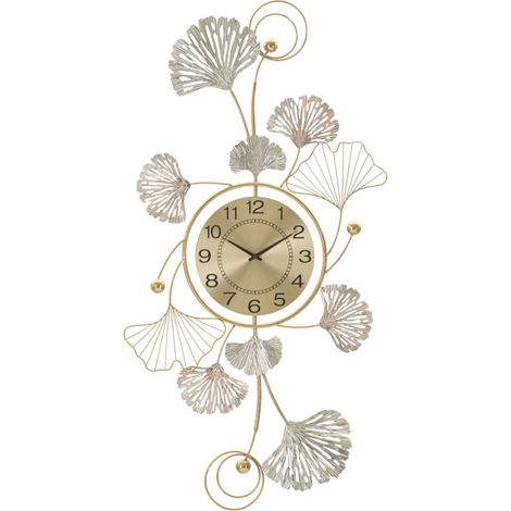 Pannello da Muro Leavy con Orologio 52,5x3,5x102 cm in Ferro (1/5)