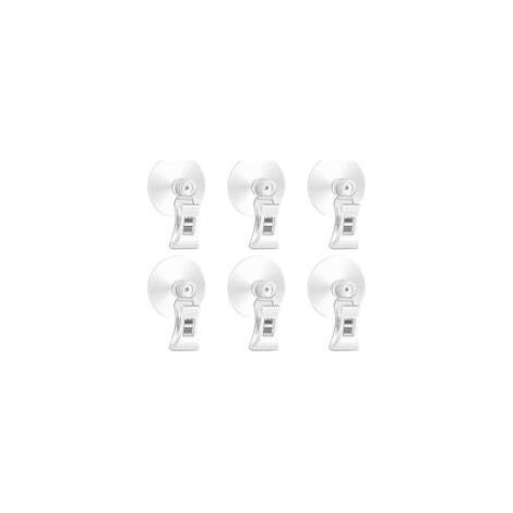 6 Stück transparente Saugnapfclips, transparente Saugnapfhaken mit Klemme, Saugnapfhaken mit Clip, Saugnapf-Hakenhalter, für Glas, Fenster, Aquarien