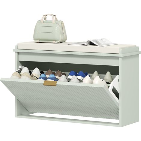 Elegant Eight Shoe Bench, Top Seat - Green (1/5)