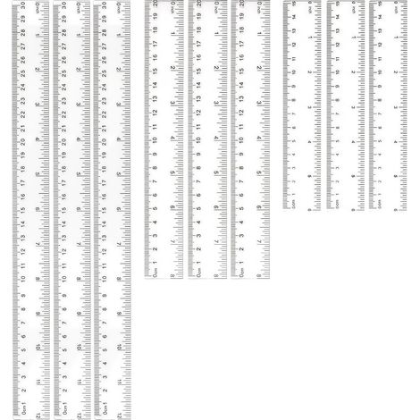 Règle en plastique 30 cm lisible, lot de 9 règles transparentes 15/20/30 cm, règles graduées droites en plusieurs formats, fournitures scolaires et de bureau, dessin (1/5)