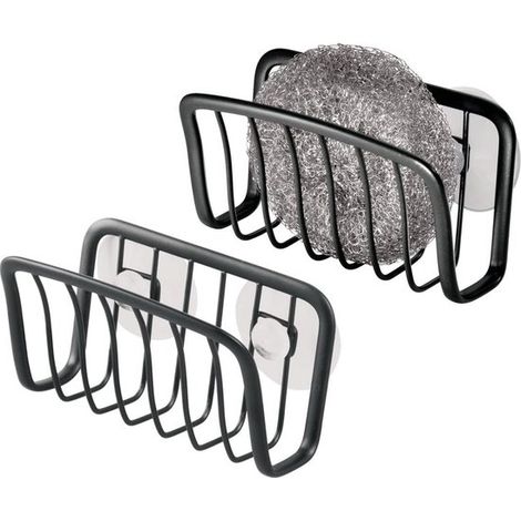 2 piezas, soporte para esponjas con ventosas, soportes de pared para esponjas, ventosa, soporte autoadhesivo para esponjas para fregadero, organizadores de cocina, organizador de fregadero (1/5)