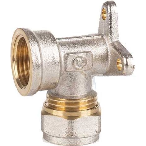 Raccordo curvo a stringere filettato femmina con flangia : Diametro - 16X1/2", Spessore - 2MM