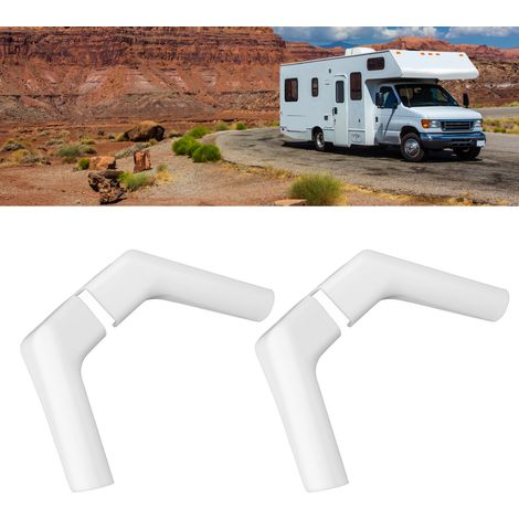 Wetterfeste Kunststoff-Dachrinnenabläufe für Wohnmobile [Modell: RVS-GT-LR] Set mit 2 Stück (links/rechts) für Wohnwagen-, Zelt- und Gewächshausdächer (1/5)